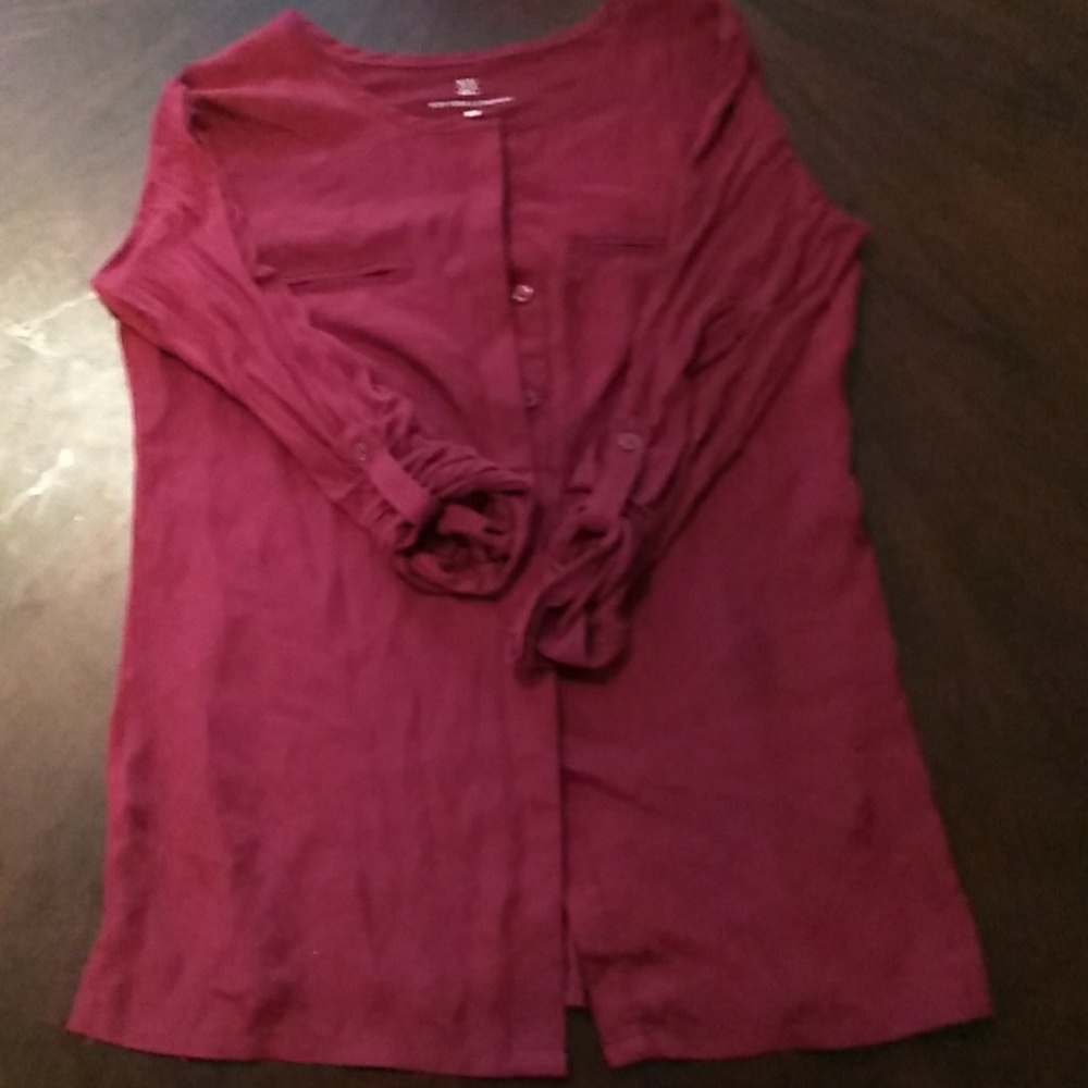 Chiffon front button down